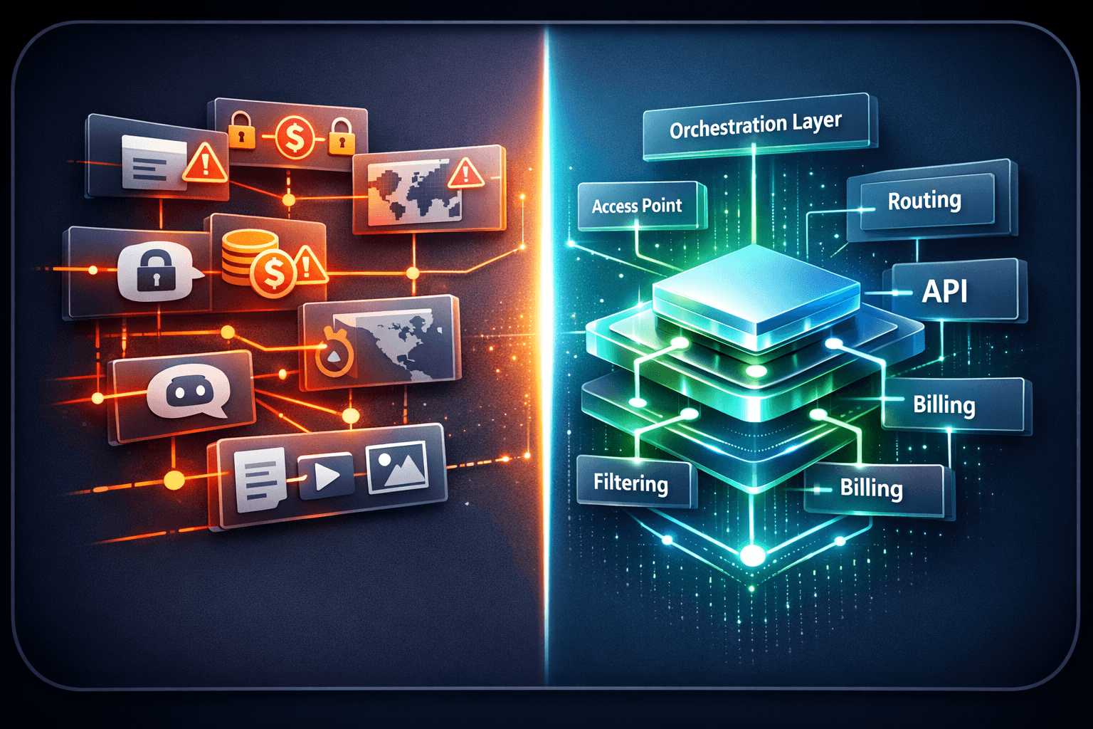 Сравнение прямого доступа к AI вендорам и единой платформы с маршрутизацией, биллингом и меньшими барьерами