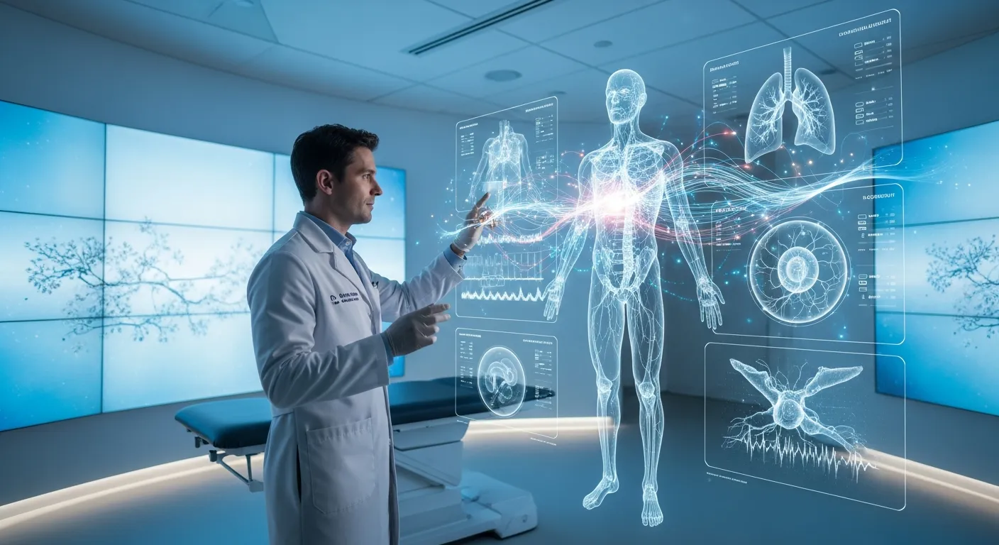 Врач будущего работает с голографическими данными пациента