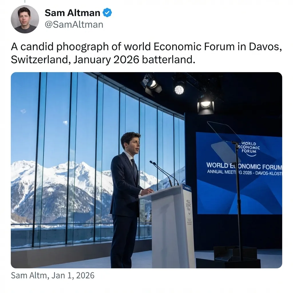 Сэм Альтман на сцене WEF Davos 2026
