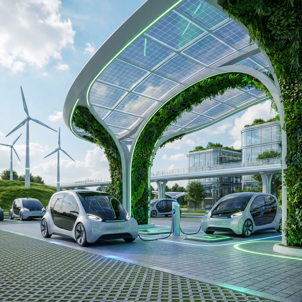 Зарядная станция на солнечной энергии для электромобилей