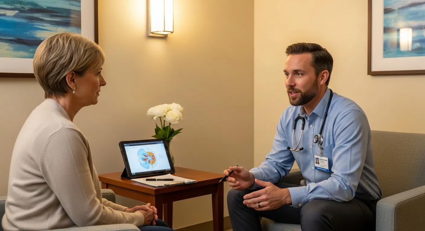 Врач обсуждает новые методы лечения с пациентом