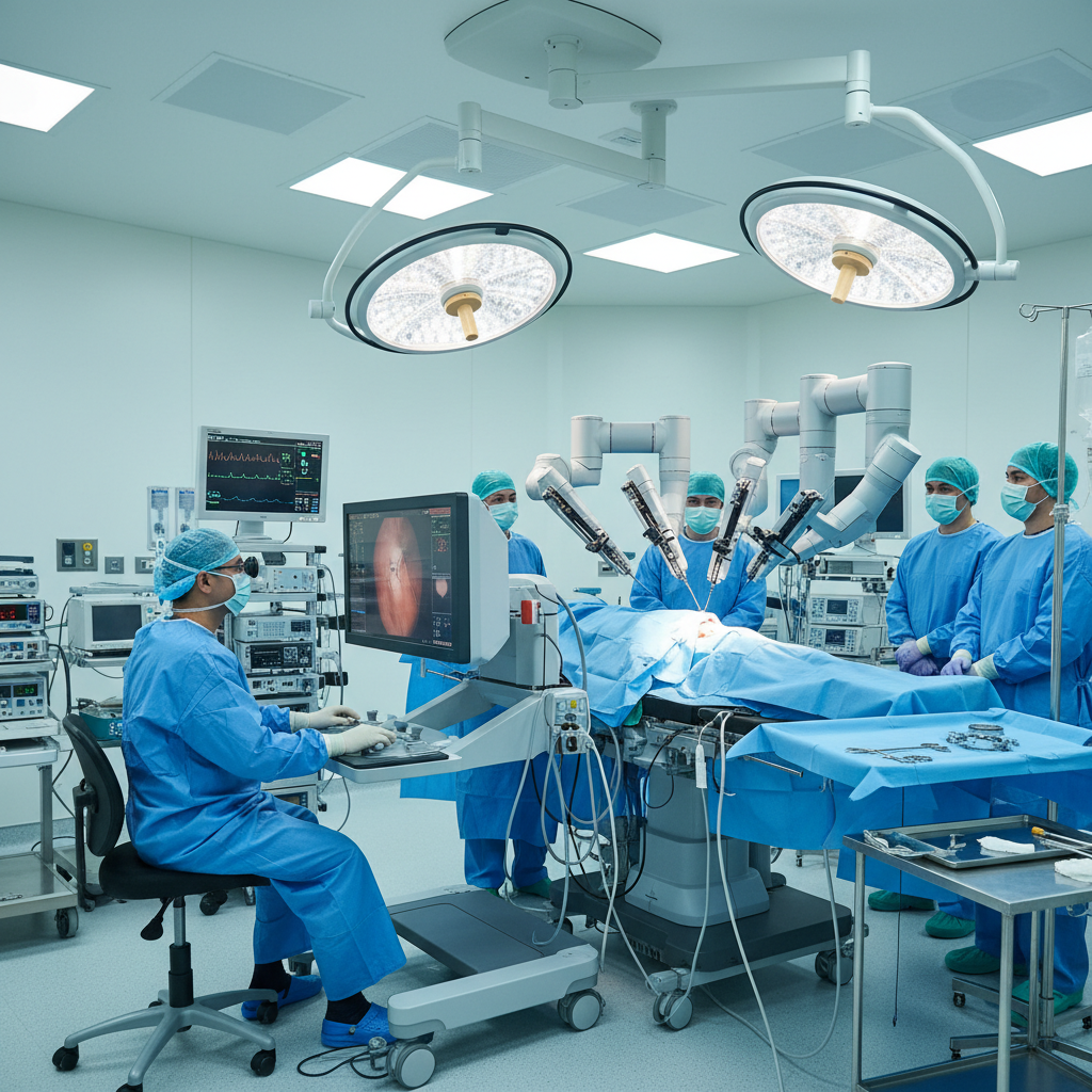 Хирургический робот Da Vinci в операционной